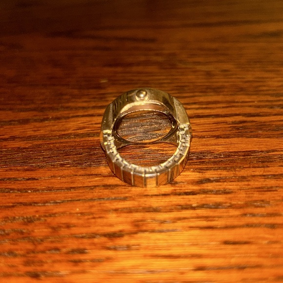 Ladies Carolyn Forsman stainless steel turquoise dial quartz ring watch - Picture 2 of 3